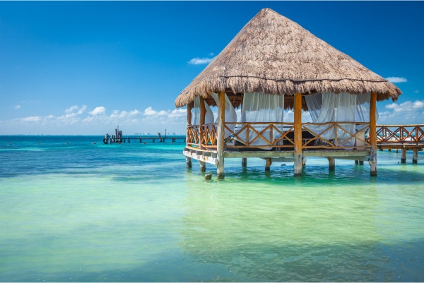 Petite cabane sur l'eau à Cancun