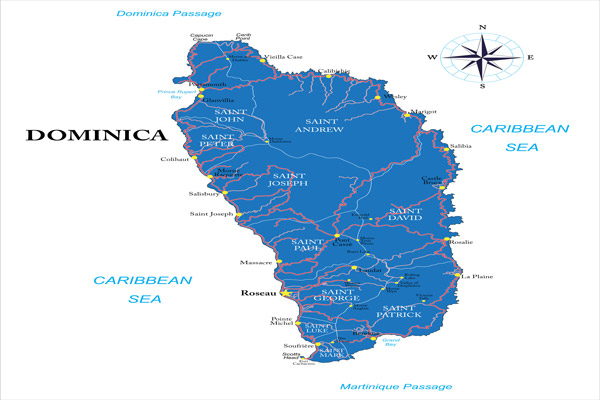 Carte de la Dominique