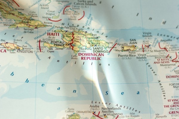 carte réelle de la République Dominicaine