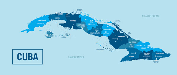 Carte de Cuba avec Camagüey
