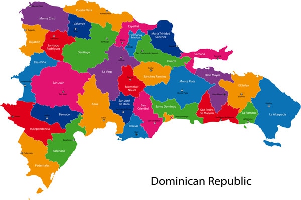 Carte de la République Domincaine