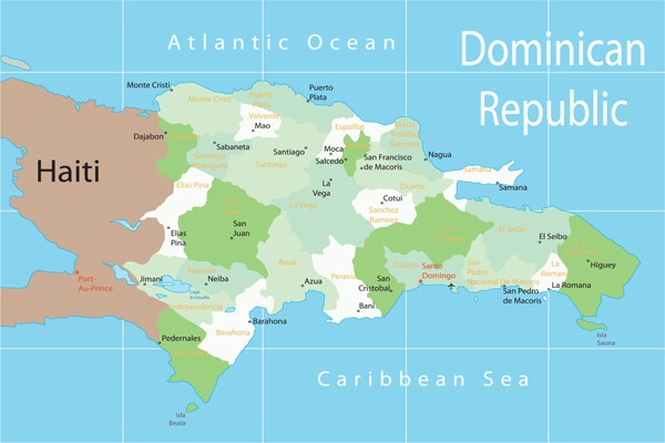 Carte de la République Domincaine