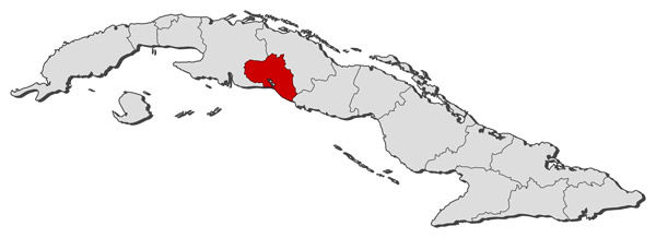 Carte de Cuba avec Cienfuegos