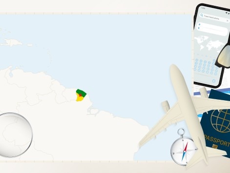 Carte de la Guyane