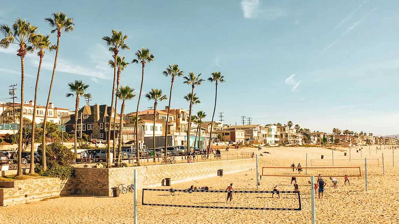 Beach volleyball at Manhattan Beach in Los Angeles