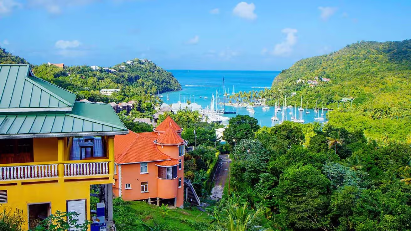 Colorful houses in Saint Lucia