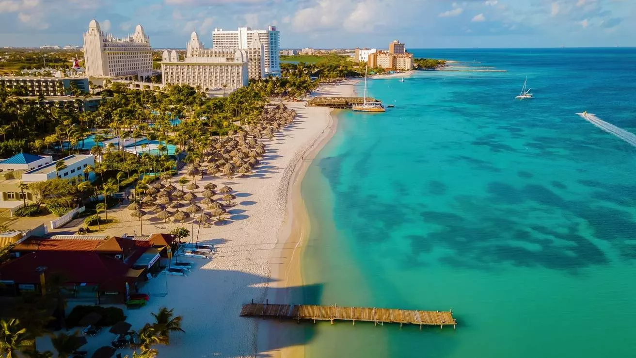 Palm Beach en la isla de Aruba