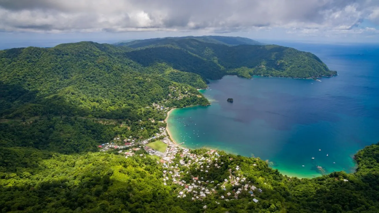 Vue aerienne de Trinite et Tobago