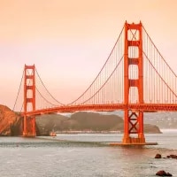 Beautiful view of the Golden Gate Bridge in San Francisco