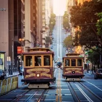 Classic view of San Francisco's historic Cable Cars