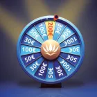 Roue de la fortune bleue indiquant un gain 