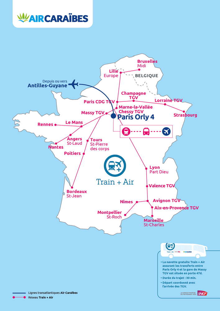 Carte de réseau Train + Air Carte de réseau Train + Air