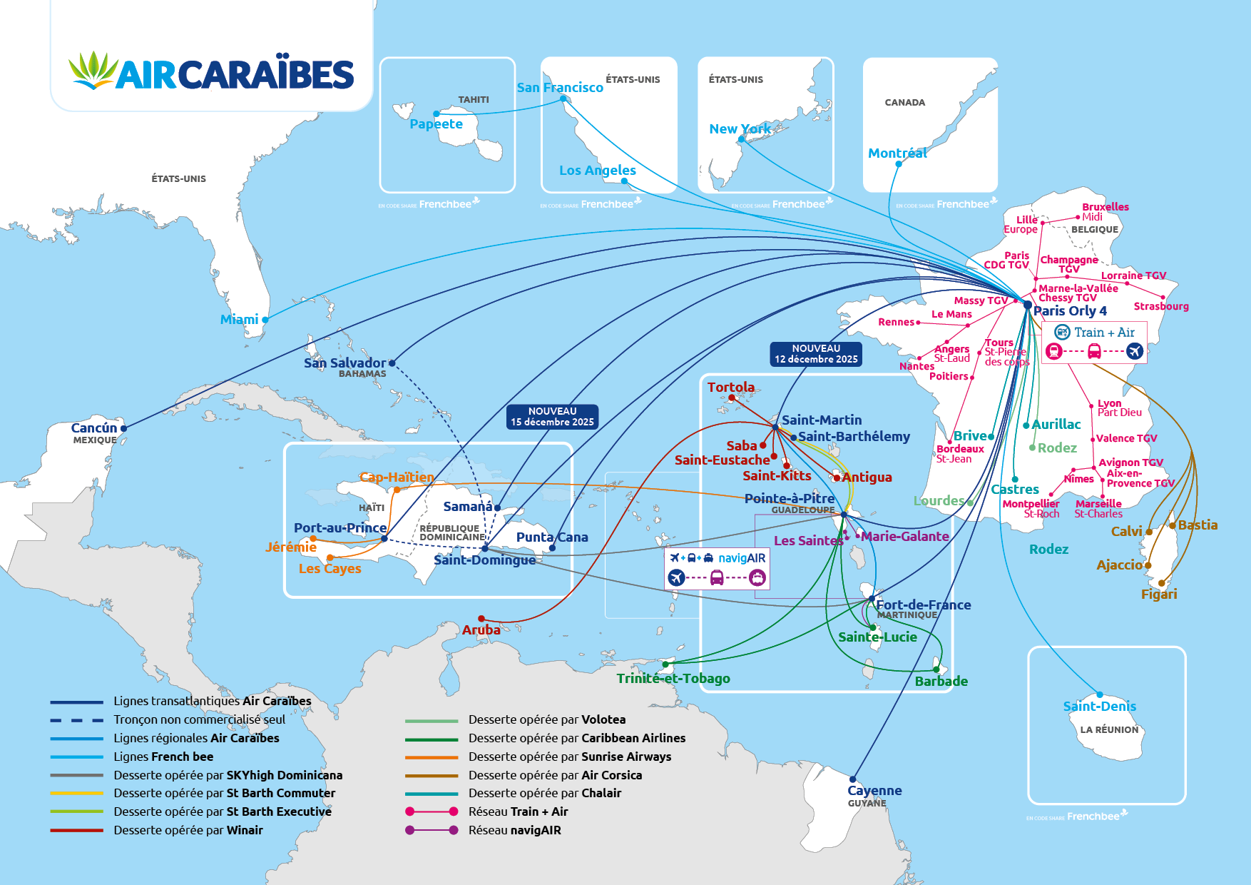 Carte de réseau de toutes les destinations Carte de réseau de toutes les destinations