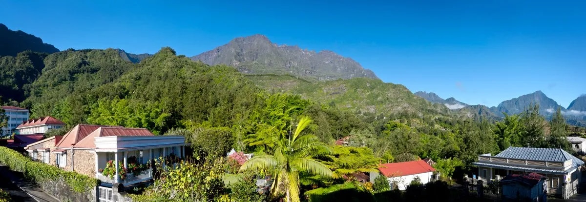 Photo panoramique de Hell Bourg à la Réunion