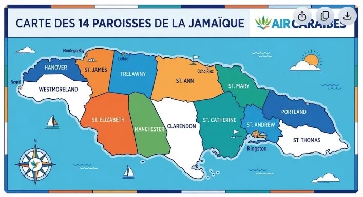 Carte de la Jamaïque