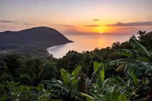 Vue depuis les montagnes en Guadeloupe