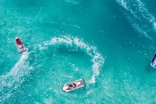 Vue aérienne jet ski
