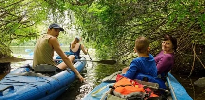 Famille en kanoe kayak